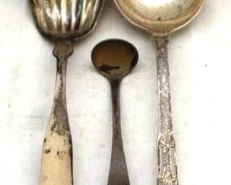 553 - 3 Sterling Spoons - 6, 7 & 3.5" long
