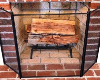 658 - Fireplace Screen & Log Holder -- 43 x 29
