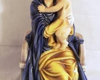 164 - Porcelain Madonna w/ Child Figure 14.5" tall
