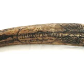 511 - Carved Faux Scrimshaw Tusk/Horn - 20" long
