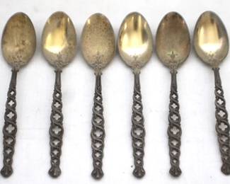 536 - 6 Sterling Demitasse Spoons - 4" long
