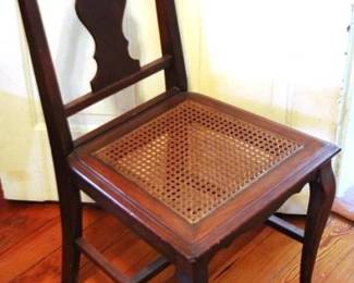 591 - Vintage Cane Seat Chair - 16.5 x 16 x 36
