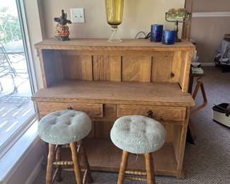 Buffet and matching stools 