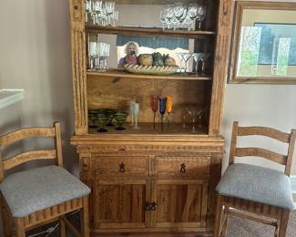 Bar (matches buffet) and matching high chairs 