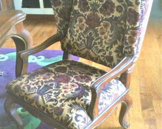One of Two Vintage Marge Carson Vouvray Arm Chairs