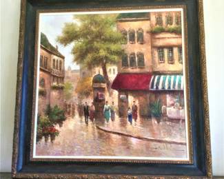 Original Oil by W. Eddie             "A Paris Stroll"
