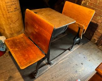 1800s cast-iron leg school desks