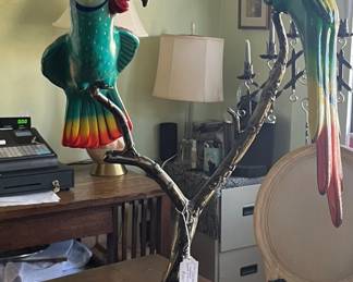 Fabulous bird sculpture with Evan Everhart designed perch