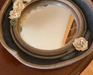 Allen Stoneware pottery mirror!