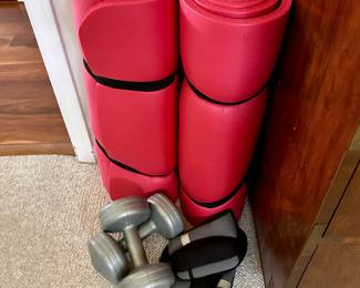 Exercise weights & mats.