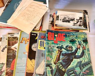 Vintage (used) coloring books & postcards.
