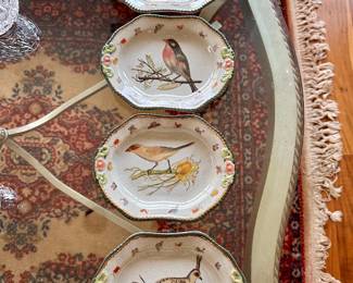 Painted decorative bird plates.