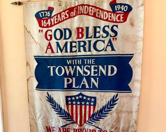 Rare large 1940's banner...Pre social security plan.