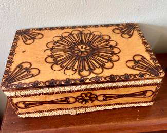Handcrafted pyrography box.