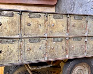 Very old and heavy bank safety deposit bank boxes.