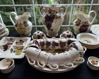 Villa Grande Set of  12  includes Serving pieces/Water pitchers/Decor  … Not sold separately 