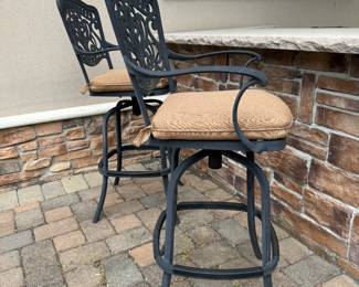 Pair of Cast Bar stools 
