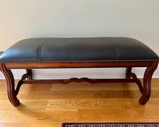 Ethan Allen Leather top bench 