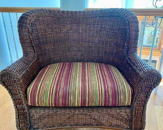 Pair of wicker oversized Arm  Chairs 