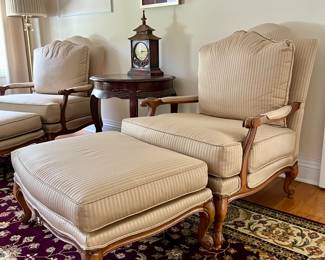 Ethan Allen Arm
chair with matching ottoman 