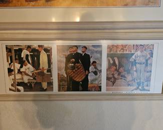 Norman Rockwell Framed Baseball Picture