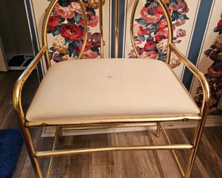 Art Deco Style Brass Vanity Chair