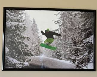 Framed Snowboard Poster. 