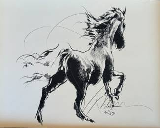 Unframed Francine Turk Signed & Numbered Print "Running Horse." Measures 14.5" x 11." Photo 1 of 2. 