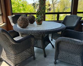 All-Weather Wicker Dining Set. 