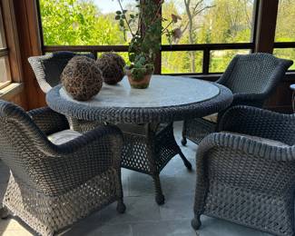 All-Weather Wicker Dining Set.