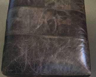 Crate & Barrel Leather Ottoman. Measures 32" x 25". Photo 2 of 2. 