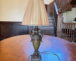 Pair of Urn Style Table Lamps with Silk Shades. Each Measures 30" H. Photo 1 of 3. 