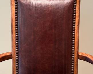 Set of Three Leather Upholstered Barstools with Nailhead Trim. Photo 2 of 4. 