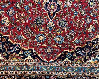 Vintage Kashan Persian Rug. Measures 9' 7" x 13'. Photo 3 of 4. 
