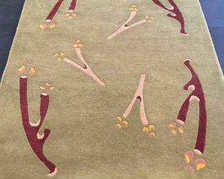 Custom Francois Frossard Designed Wool Rug. Measures 5' x 7'.