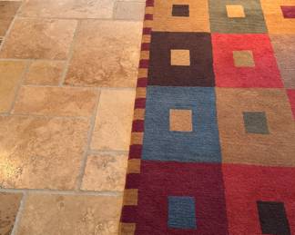 Graphic Color Block Wool Rug. Measures 8' x 11'. Photo 2 of 3. 
