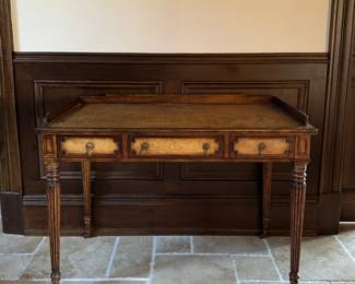 Walter E. Smithe Custom Furniture Reproduction Leather Top Writing Desk.   Photo 1 of 6. 