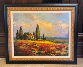 Tuscan Landscape Oil Painting. 