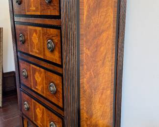 Vintage Heritage Flame Mahogany Lingerie Chest with Satinwood Inlay. Measures 24" x 15" x 45" H. Photo 2 of 4. 