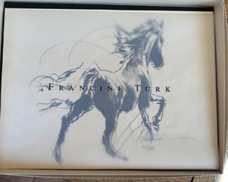 Unframed Francine Turk Signed & Numbered Print "Running Horse." Measures 14.5" x 11." Photo 2 of 2. 