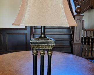 Table Lamp with Silk Shade. Measures 33" H. Photo 1 of 3. 