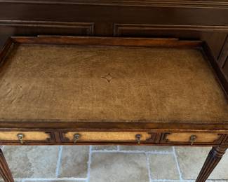 Walter E. Smithe Custom Furniture Reproduction Leather Top Writing Desk.   Photo 3 of 6. 