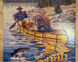 Vintage Wenonah Canoe Company Tin Sign - "Satisfaction Guaranteed."