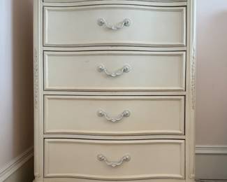 Off-White 6 Drawer Chest of Drawers. Measures 36" W x 19" D x 50" H. 