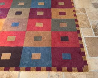 Graphic Color Block Wool Rug. Measures 8' x 11'. Photo 1 of 3. 