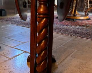 Barley Twist Gate Leg Drop Leaf Side Table. Measures 22" W x 12" D x 27" H Closed; Open, It Measures 42" with 2 10" Drop Leaves. Photo 3 of 4. 