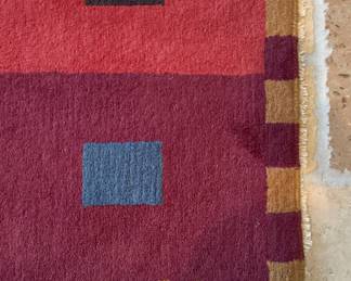 Graphic Color Block Wool Rug. Measures 8' x 11'. Photo 3 of 3. 