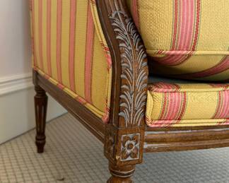 Wesley Hall Down-Filled Upholstered Arm Chair. Measures 26" W x 30" D. Photo 3 of 4. 