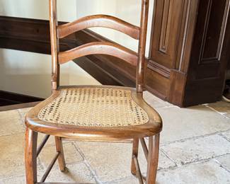 Antique Ladder Back Cane Seat Chair - 2 Available. One Shown Has Refurbished Cane Seat. Photo 1 of 2.