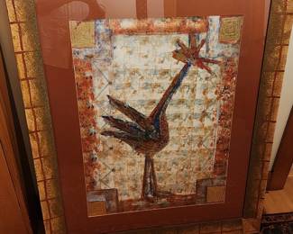 Large and totally AWESOME Painting by Dutch Artist "Maya Wildevuur) , the Frame matches the Goldleaf in the Painting !